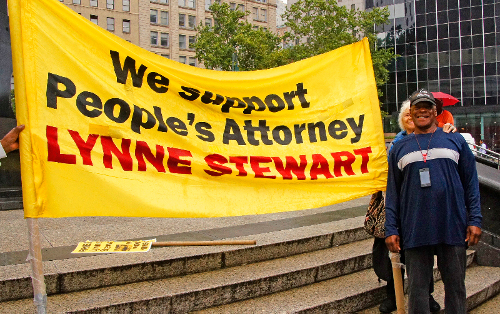 Kundgebung für Lynne Stewart