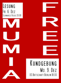 Kundgebung und Lesung Mumia Abu Jamal am 6. und 9. Dezember 2024