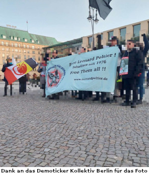 Kundgebung für Leonard Peltier vor der US-Botschaft in Berlin